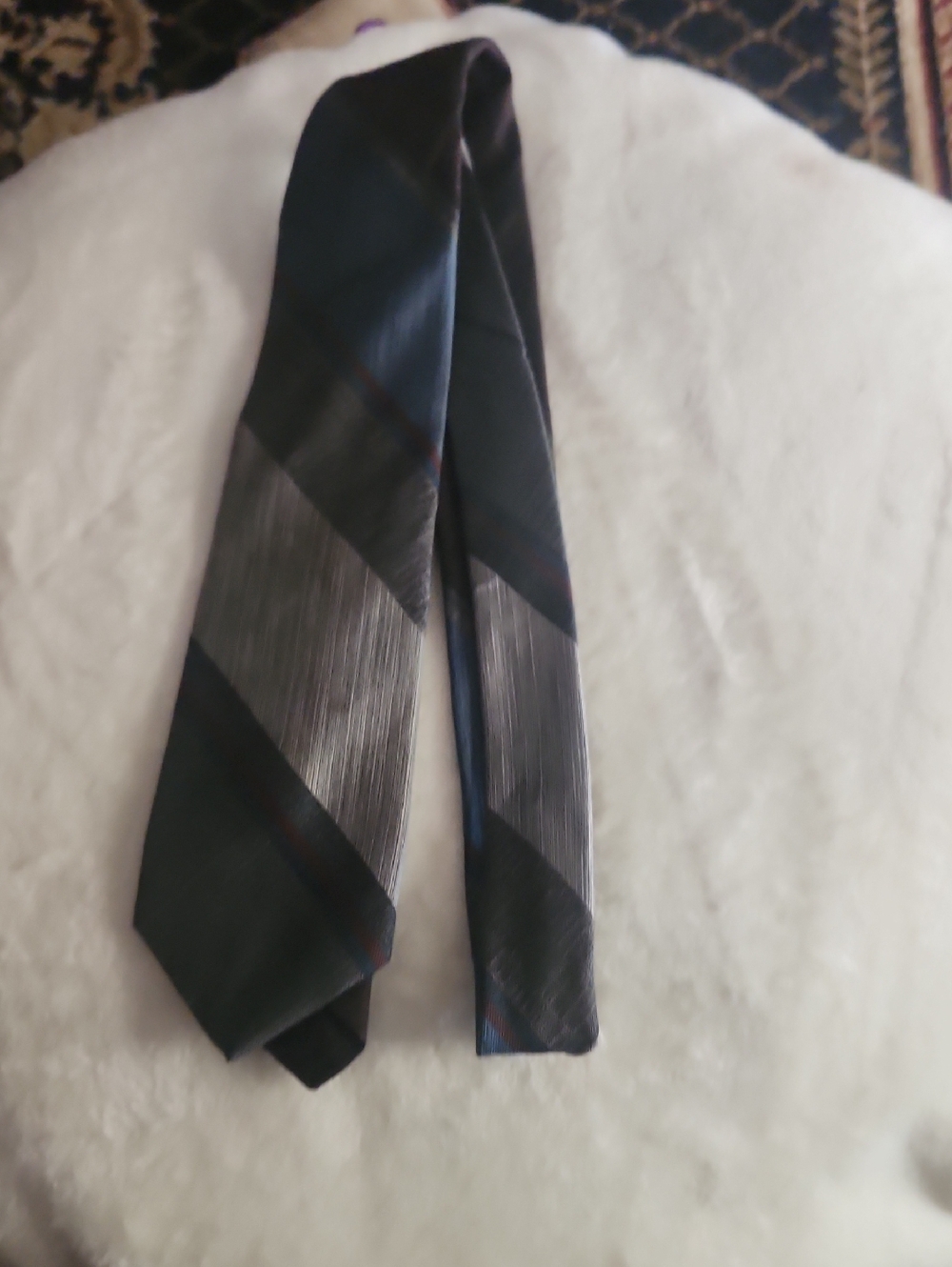 Men's Black and Gray Striped Tie - Classic Business Style